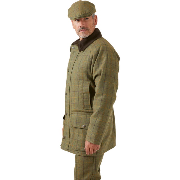 Alan Paine Homme Rutland Tweed Casquette Plate RUTGCAP - Dark Moss